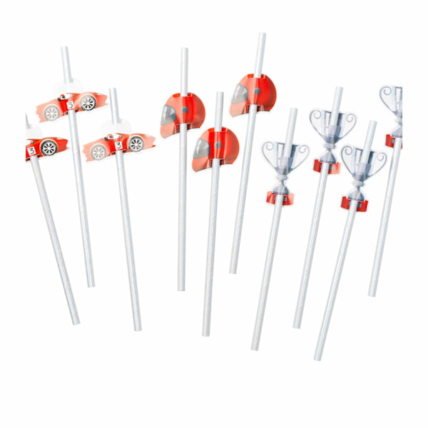 Papperssugrör Racing 10-pack Flerfärgad