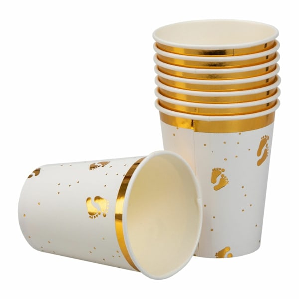 Pappersmugg Guldfötter 8-pack Vit