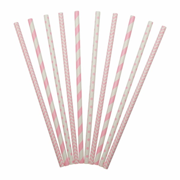 Papperssugrör Rosa mix 24-pack Rosa