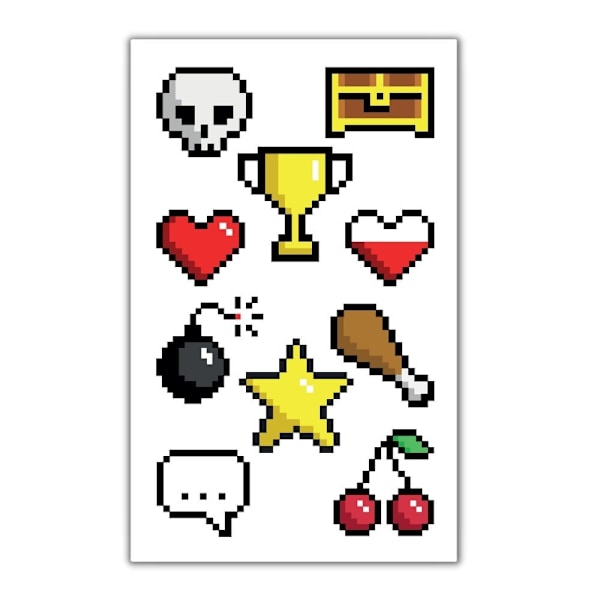 Tatueringar Pixels Vit