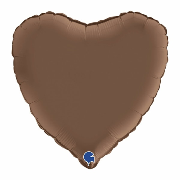 Folieballong - Hjärta Satin Chocolate 45 cm Brun
