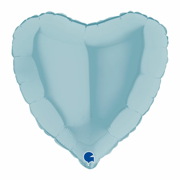 Folieballong - Hjärta Pastellblått 45 cm Blå