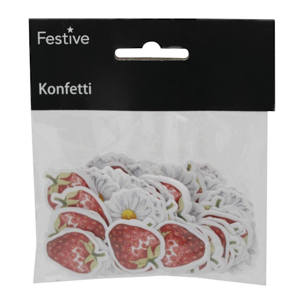 Konfetti Jordgubbe Prästkrage Papper Röd