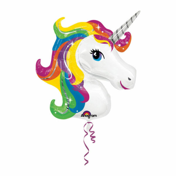 Folieballong - Unicorn Rainbow Rosa