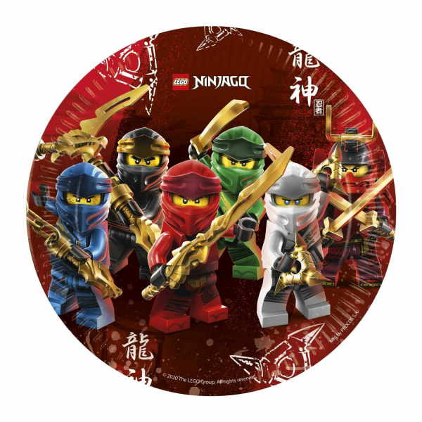Papperstallrik LEGO Ninjago 23cm 8-pack Röd