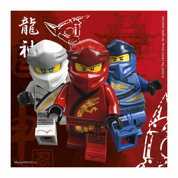 Pappersservett LEGO Ninjago 33x33cm 20-pack Röd