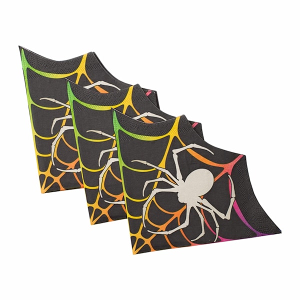 Pappersservett Halloween spindelnät 33x33cm 20-pack Flerfärgad
