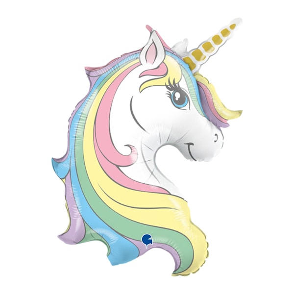 Folieballong Unicorn Macaron 99cm Flerfärgad