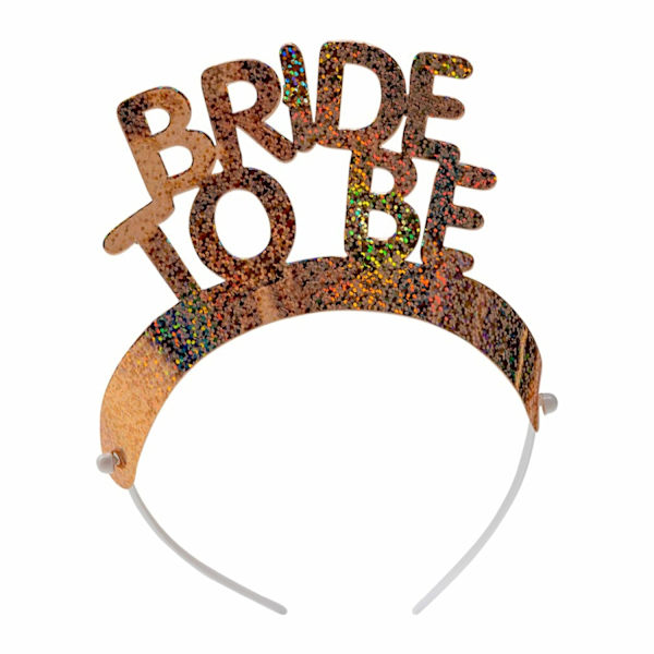 Diadem 1x "Bride to be" + 5x "Team Bride" glittrig Guldfärg Flerfärgad