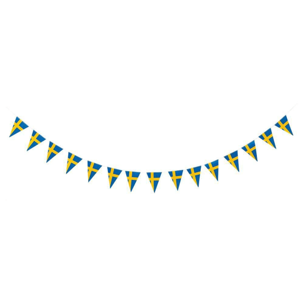 Girlang Sverigeflagga trianglar 360cm Blå