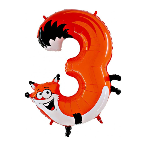 Ballongsiffra 3 Animaloons 100cm Flerfärgad