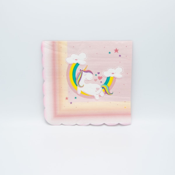 Pappersservett Unicorn Rosa 30x30cm 20-pack Rosa