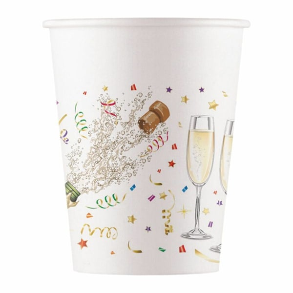 Pappersmugg "Sparkling Celebration" 200ml 8-pack Grön