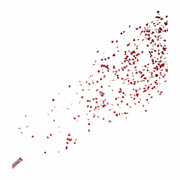 Konfettikanon Röda Hjärtan 60cm Röd