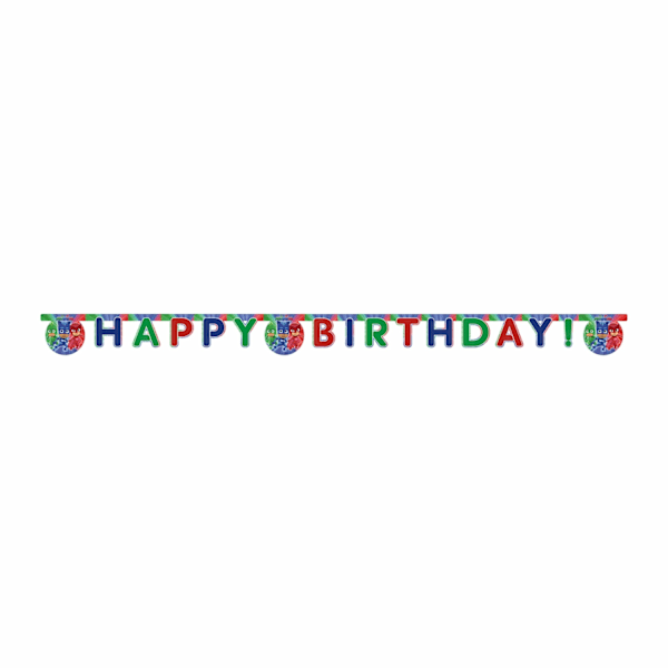 Girlang Pyjamashjältarna "Happy Birthday" Flerfärgad