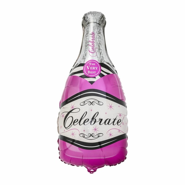 Folieballong Champagneflaska "Celebrate" Rosa 100x50cm Rosa