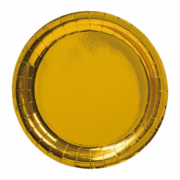 Papperstallrik Guld 18,5cm 8-pack Guld