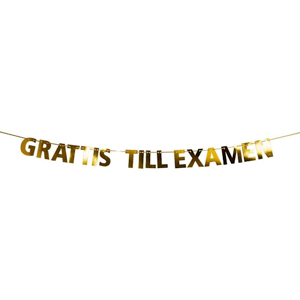 Girlang "Grattis till examen" Guldfärg 360cm Guld