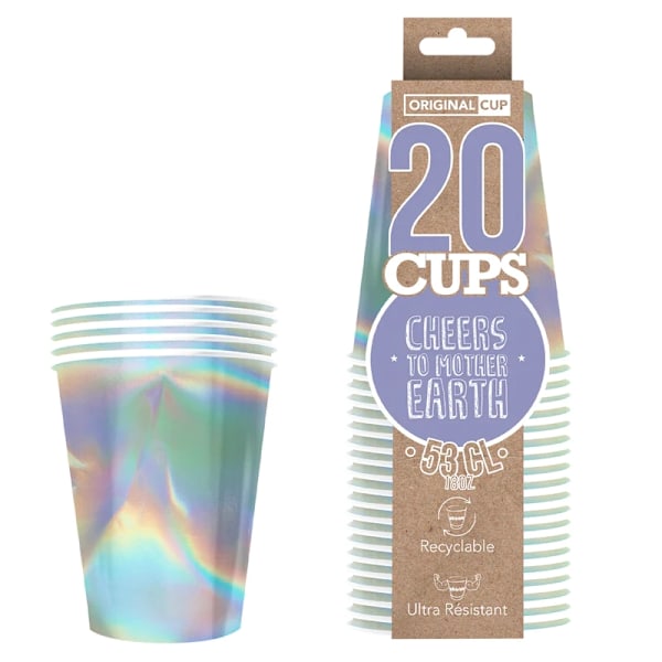 Pappersmugg Regnbåge 53cl 20-pack Flerfärgad
