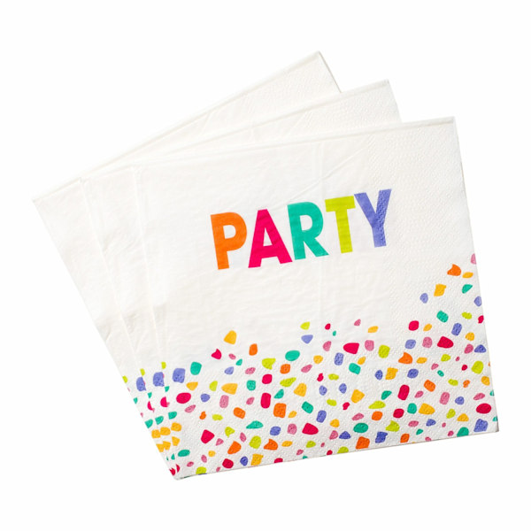 Pappersservett "Party" 33x33cm 20-pack Flerfärgad