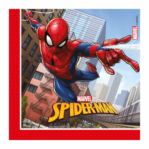 Pappersservett Spider Man 33x33cm 20-pack Röd