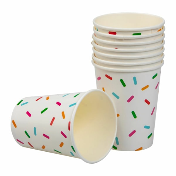 Pappersmugg Strössel 8-pack Flerfärgad