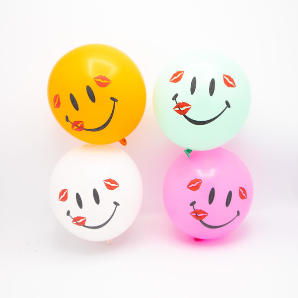 Latexballong Emoji Smile Mixade färger 8-pack Flerfärgad