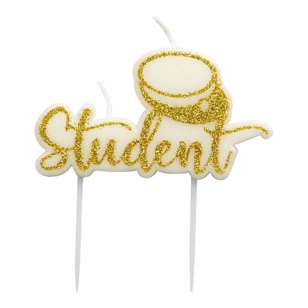 Tårtljus "Student" Guldfärg Guld