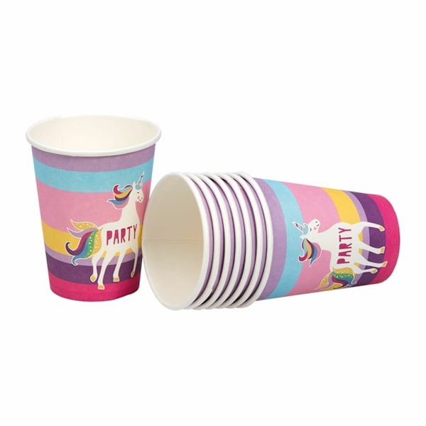 Pappersmugg Unicorn 8-pack Rosa