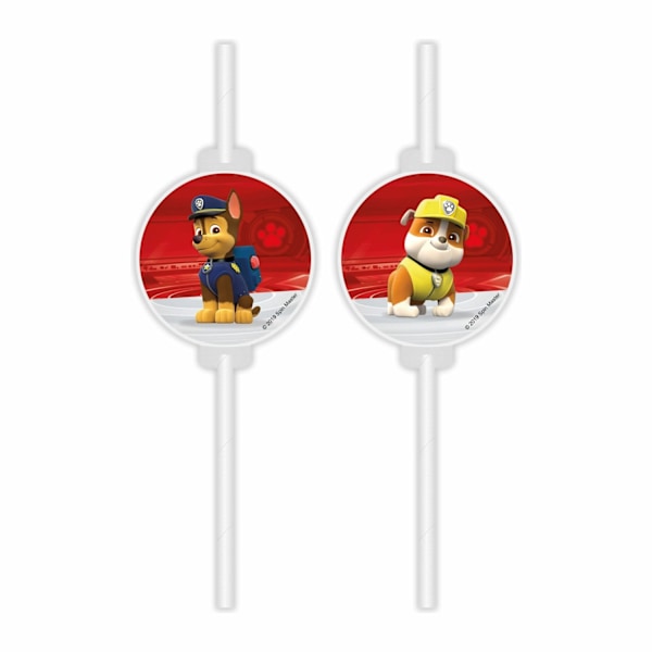 Papperssugrör Paw Patrol 4-pack Röd