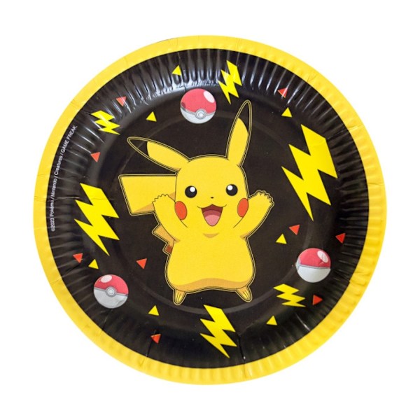 Papperstallrik Pokemon 23cm 8-pack Flerfärgad