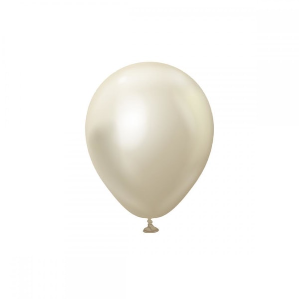 Latexballong Vit Guld Chrome 13cm 25-pack Vit