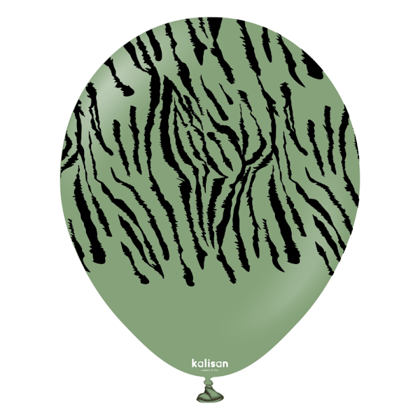 Latexballong Safari Tiger Eucalyptus Grön