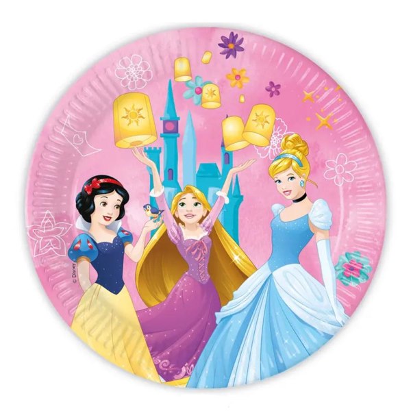 Papperstallrik 23cm Disney Prinsessa 8-pack Rosa