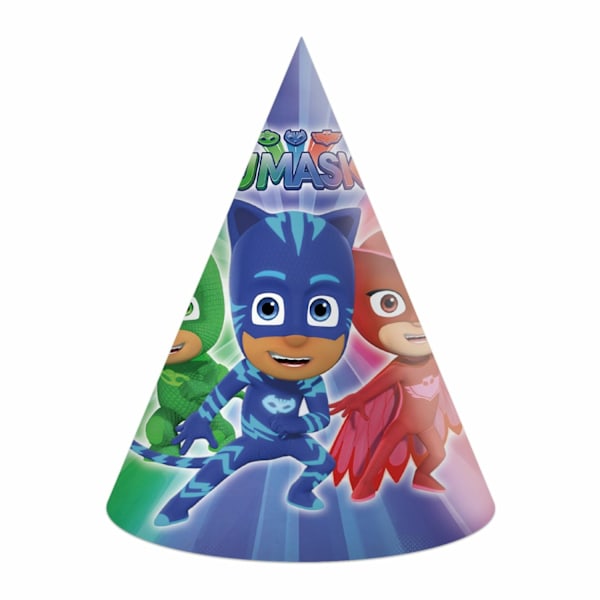 Partyhatt Pyjamashjältarna 16cm 6-pack Flerfärgad