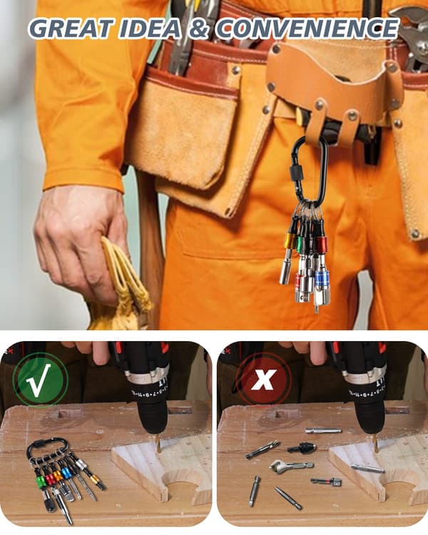 Lynudløser bitholder, sekskantet borebitholder gadgets til mænd, borebit organizer, håndværktøj til slagskruetrækker, skruetrækker,