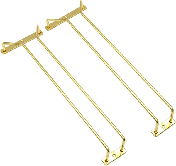 35 cm guld vinglasholder, vinglasholder under skab i rustfrit stål - hængende