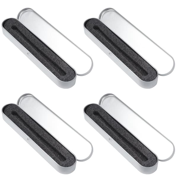 Kulspetspenna presentförpackning med kudde pennlådor tom bulkfodral samling set för affärsfödelsedag pennfodral, delar (silver)