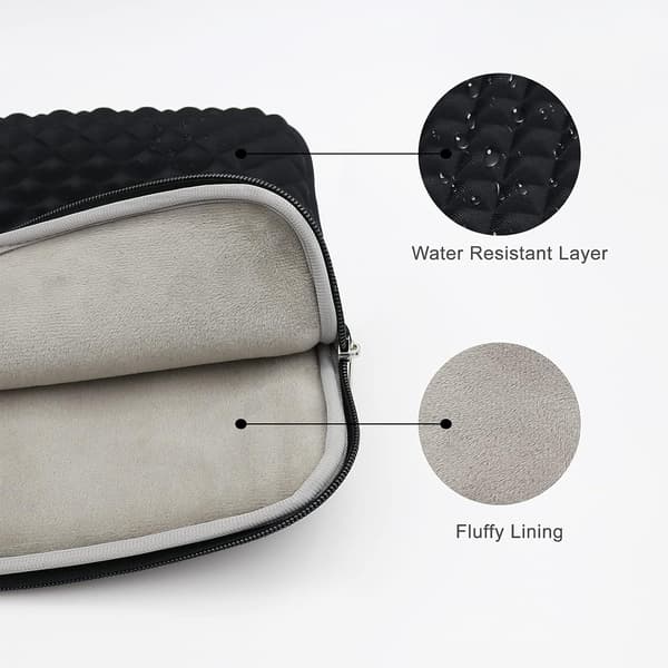 13 tums laptopfodral skum stötsäker dyna skyddsfodral fluffigt foder blixtlås skyddsfodral (svart)