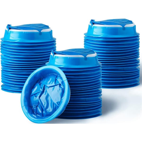 60-pack spypåsar engångs, påsar, 1000 ml högdensitetsblå, läckagesäker för morgonillamående