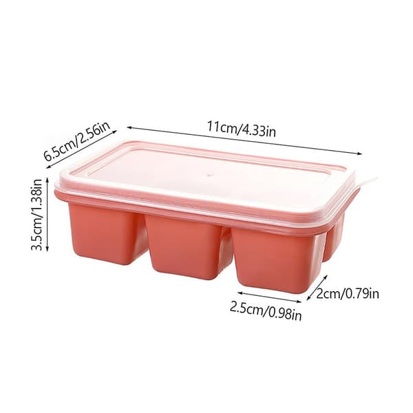 3-pack stora isbitsformar, silikonbehållare för frys, frys och förvara soppa, sås, buljong, rester - gör perfekta koppar