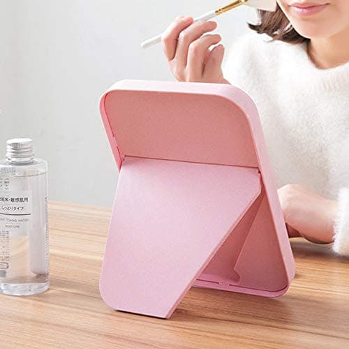 Hjemmespejl, Bordmontering, Makeupspejl, Pink, Justerbart Foldbart Makeupspejl i Passende Størrelse