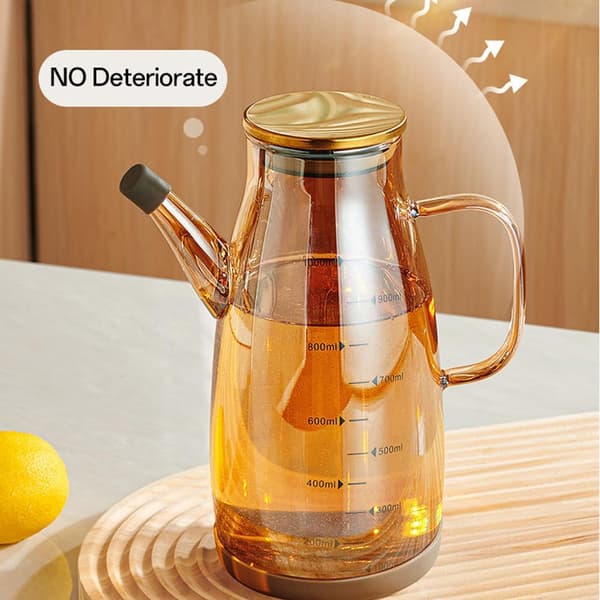 Stor oljedispenserflaska i glas (klar, 1000 ml)