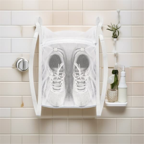 2-pack tvätt- och torkpåse för sneakers (stor, vit)