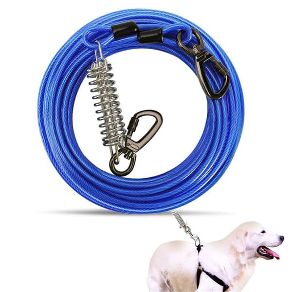 3m hundebindekabel med fjeder