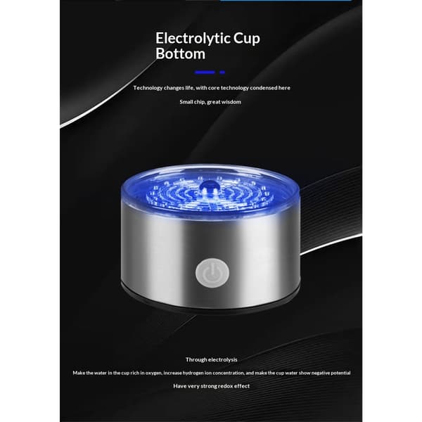 Vätevattenflaska, 3 min, 450 ml, Vätevattenflaska för resor, hem (silver)