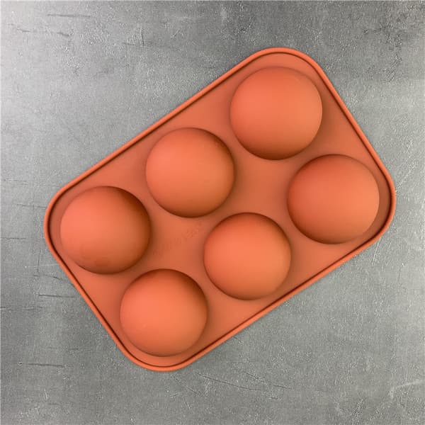 6 huller medium halvkugle silikoneforme, 2 pakker halvkugle silikone bageforme til fremstilling af chokolade, kage, gelé, kuppel mousse