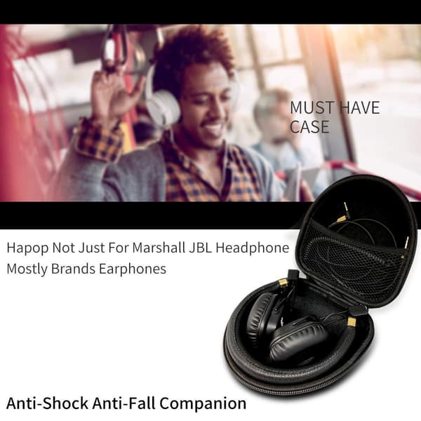 Hård rejsehovedtelefonetui Organizer Bluetooth trådløse on-ear hovedtelefoner opbevaringstaske pose til (sort)