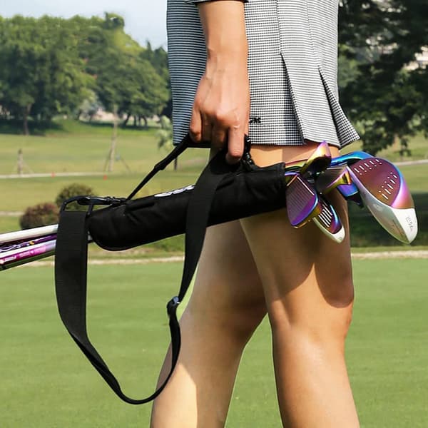 Lærred Golfkølle Bæretaske Sort Golfkølletaske Mini Kvinder Damer Børn Boldpose Pakke