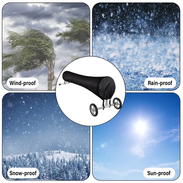 Pool Solar Reel Cover, 18FT Pool Solar Protective Blanket Reel Cover
